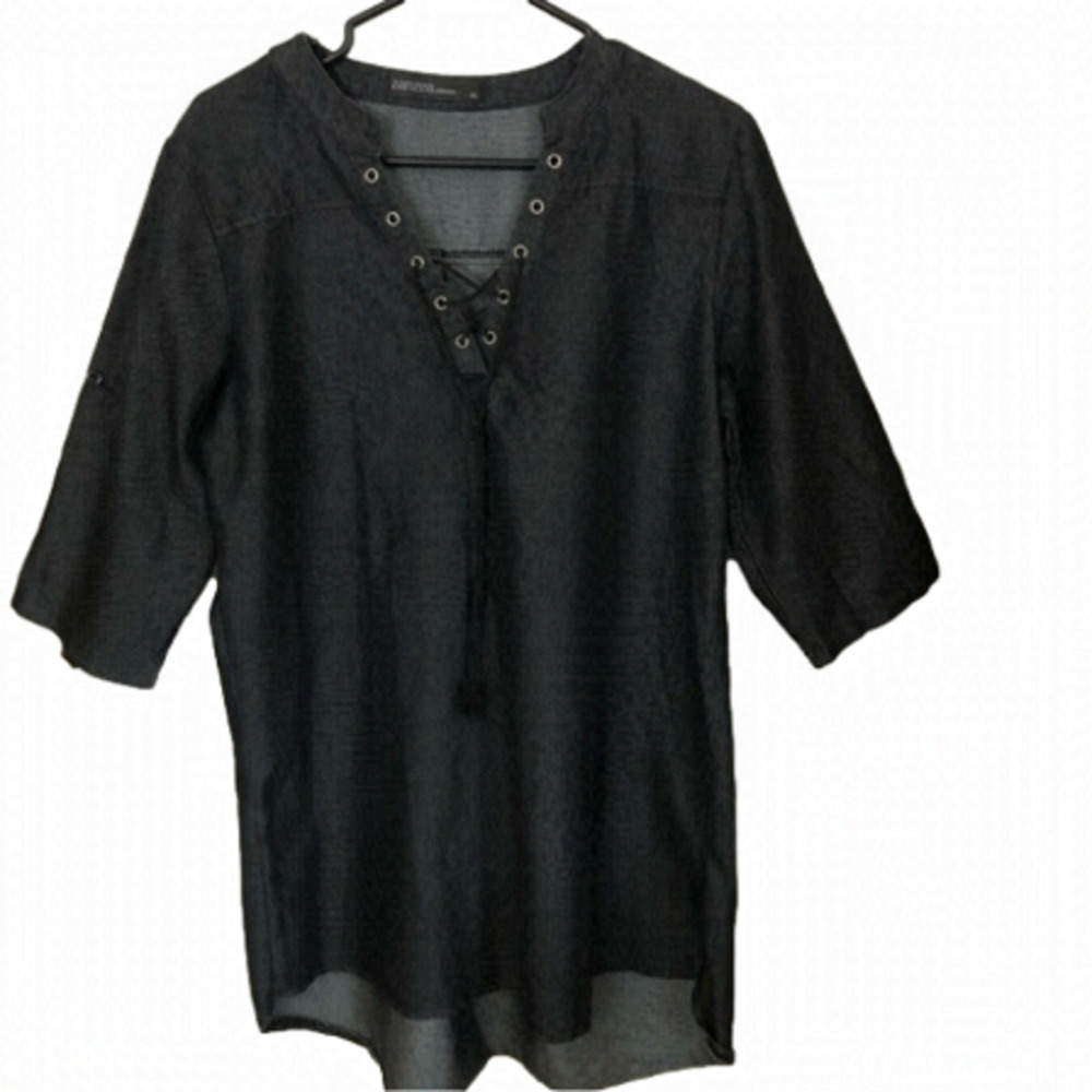 Lightweight Denim Boxy Loose Fit Pullover Tunic XL